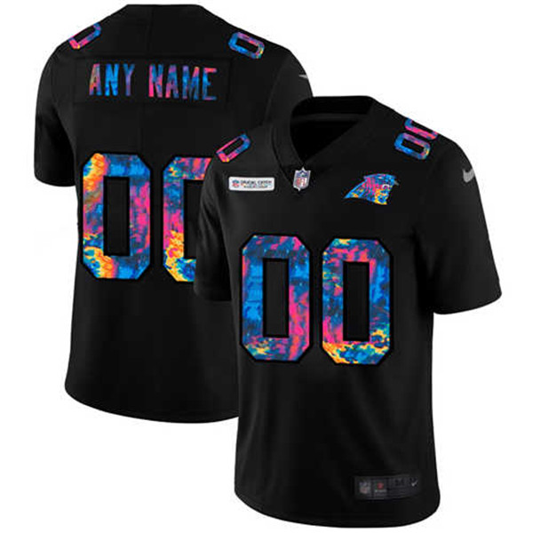 Men's Carolina Panthers ACTIVE PLAYER Custom 2020 Black Crucial Catch Limited Stitched NFL Jersey